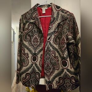 Coldwater Creek Black and Red Paisley Blazer